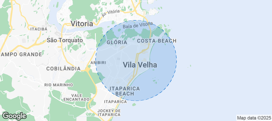 Map of Airbnb listings in Vila Velha