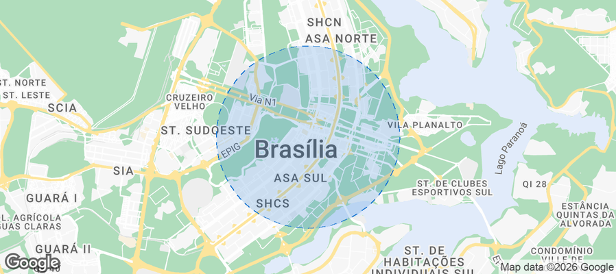 Map of Airbnb listings in Brasília