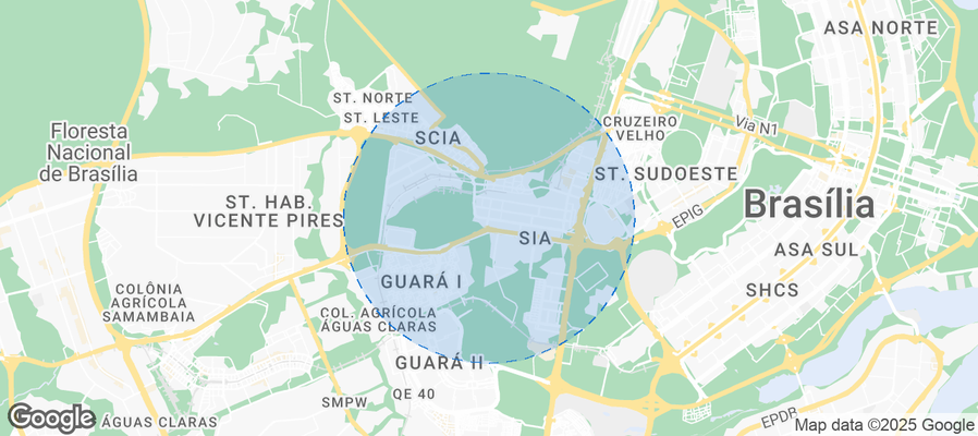 Map of Airbnb listings in Guará