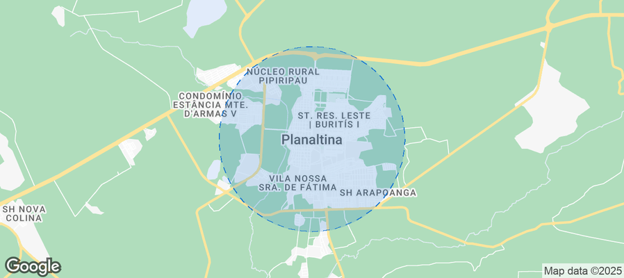 Map of Airbnb listings in Planaltina