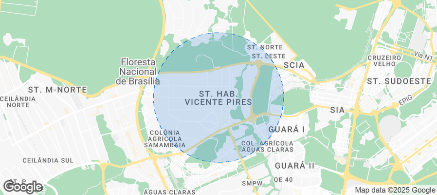 Map of Airbnb listings in Vicente Pires