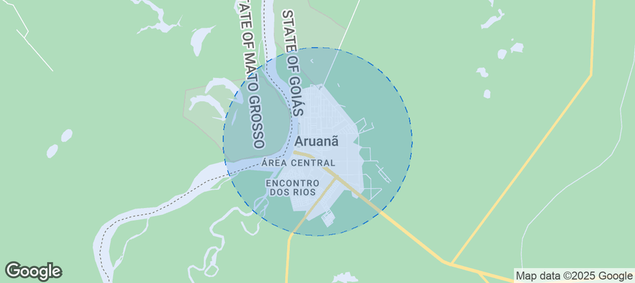 Map of Airbnb listings in Aruanã