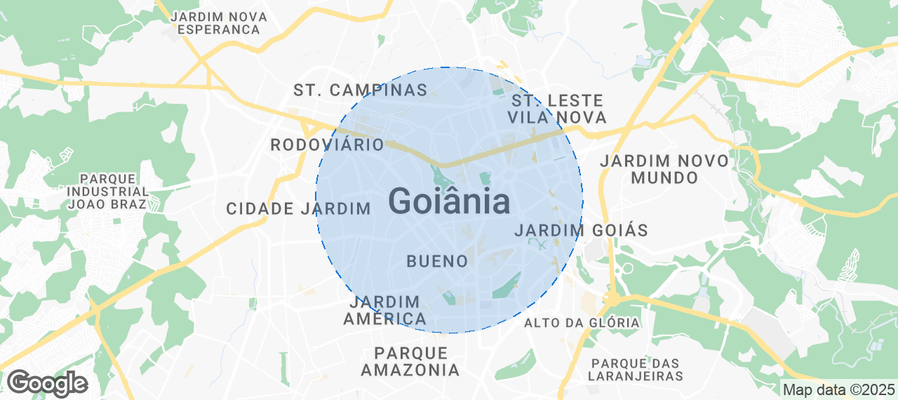 Map of Airbnb listings in Goiânia