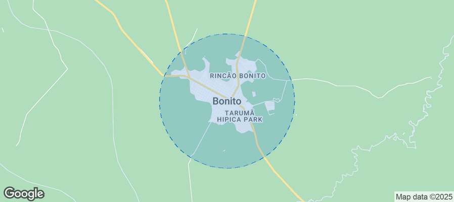 Map of Airbnb listings in Bonito