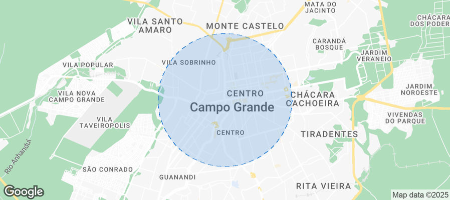 Map of Airbnb listings in Campo Grande