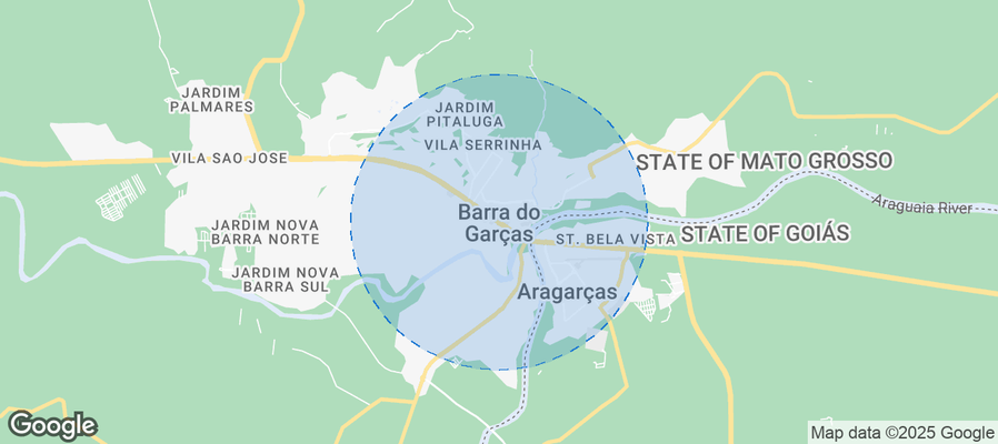 Map of Airbnb listings in Barra do Garças