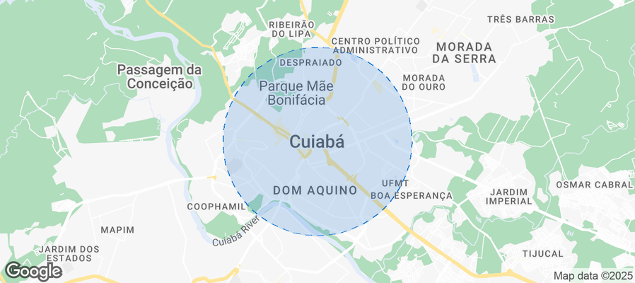 Map of Airbnb listings in Cuiabá