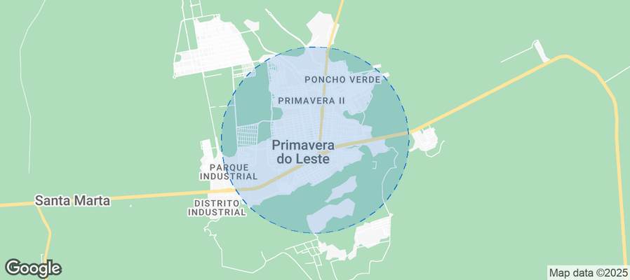 Map of Airbnb listings in Primavera do Leste