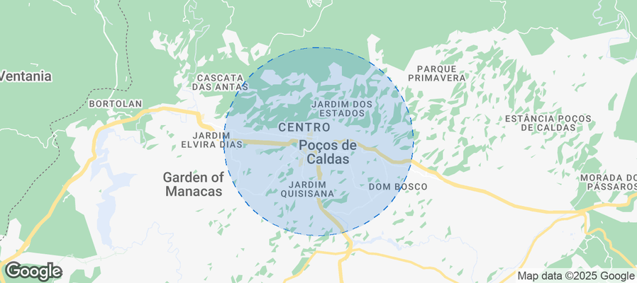 Map of Airbnb listings in Poços de Caldas