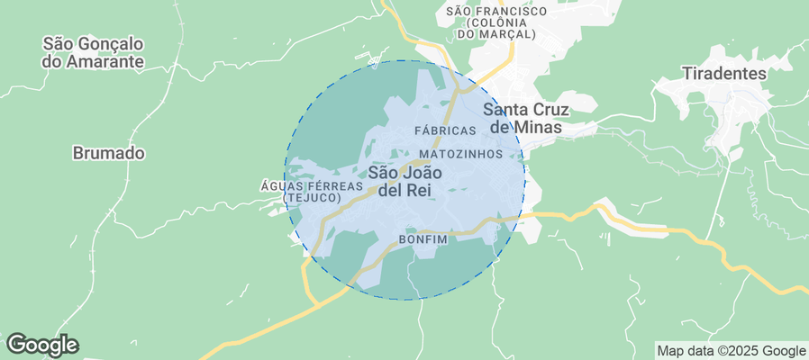 Map of Airbnb listings in São João del-Rei