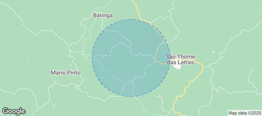 Map of Airbnb listings in São Tomé das Letras