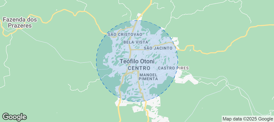 Map of Airbnb listings in Teófilo Otoni