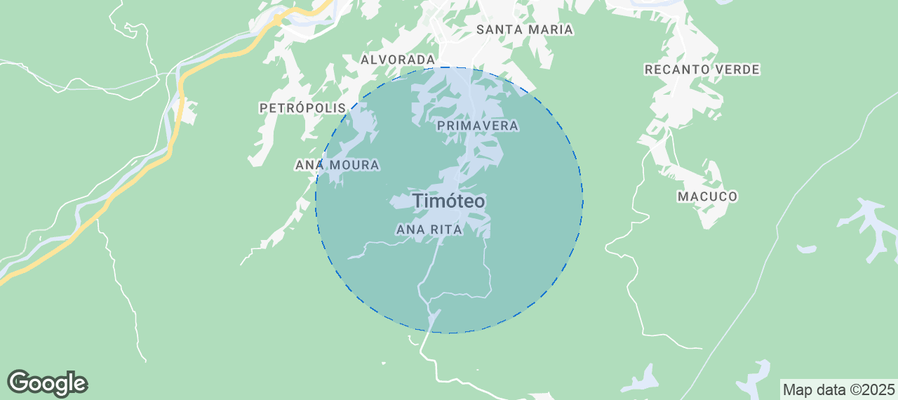 Map of Airbnb listings in Timóteo