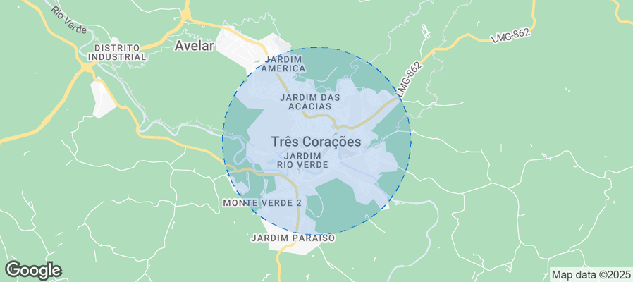 Map of Airbnb listings in Três Corações