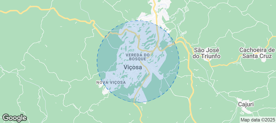 Map of Airbnb listings in Viçosa