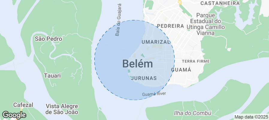 Map of Airbnb listings in Belém