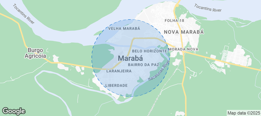 Map of Airbnb listings in Marabá