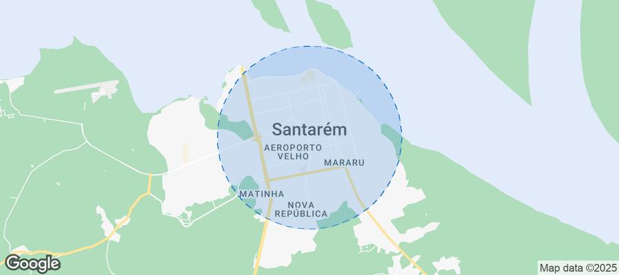 Map of Airbnb listings in Santarém