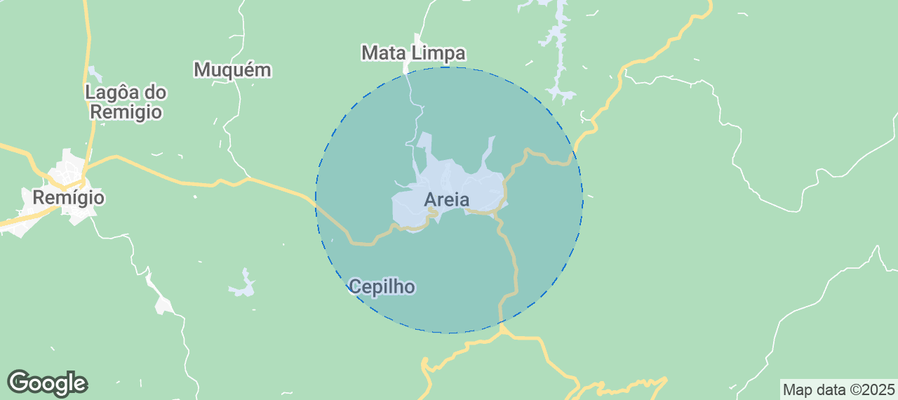 Map of Airbnb listings in Areia