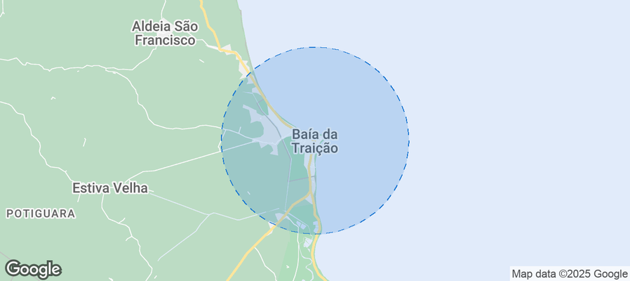 Map of Airbnb listings in Baía da Traição