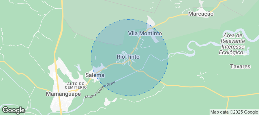 Map of Airbnb listings in Rio Tinto
