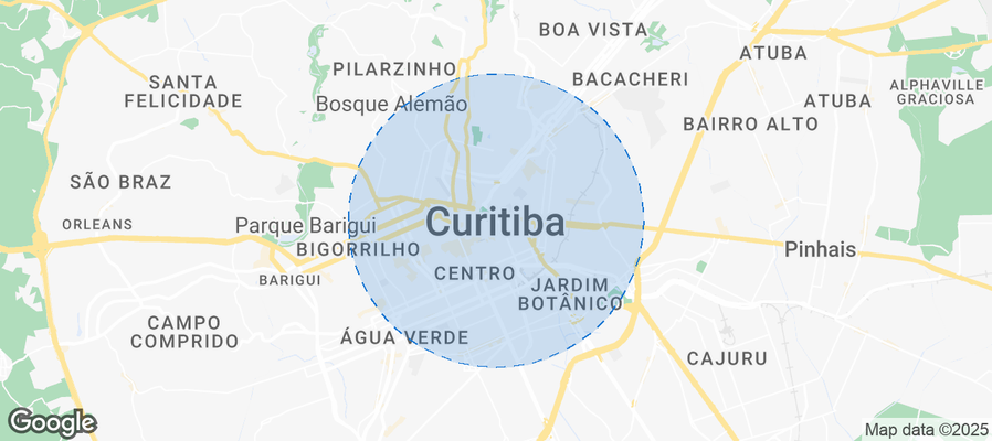 Map of Airbnb listings in Curitiba