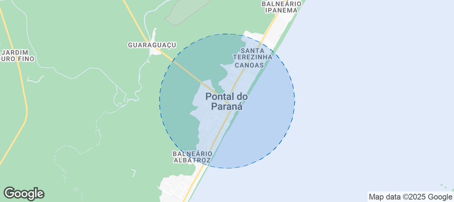 Map of Airbnb listings in Pontal do Paraná