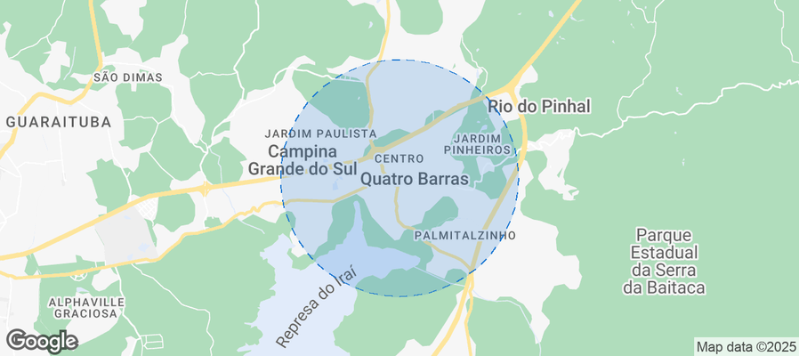 Map of Airbnb listings in Quatro Barras