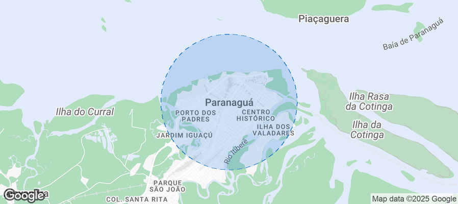 Map of Airbnb listings in Região Geográfica Imediata de Paranaguá