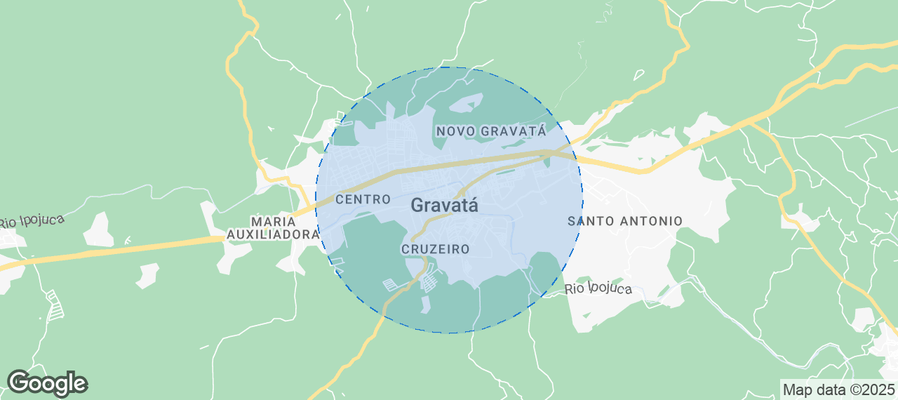 Map of Airbnb listings in Gravatá