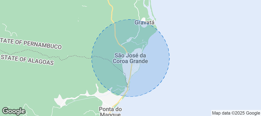 Map of Airbnb listings in São José da Coroa Grande