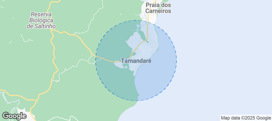 Map of Airbnb listings in Tamandaré