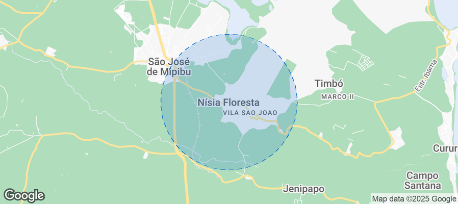 Map of Airbnb listings in Nísia Floresta