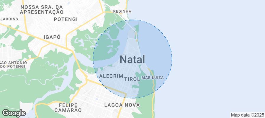 Map of Airbnb listings in Natal