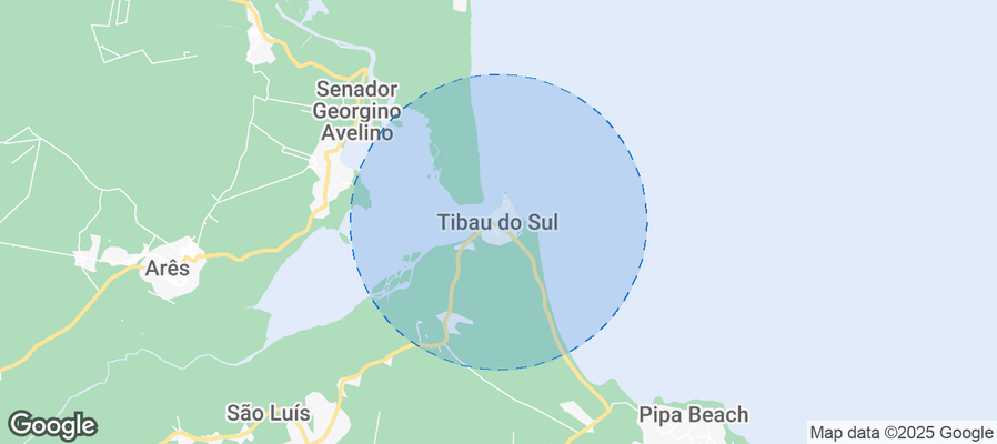 Map of Airbnb listings in Tibau do Sul