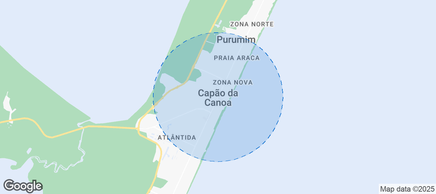 Map of Airbnb listings in Capão da Canoa