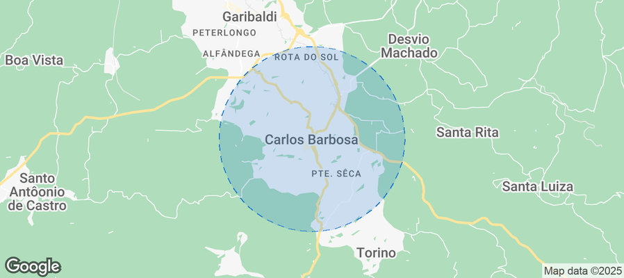 Map of Airbnb listings in Carlos Barbosa