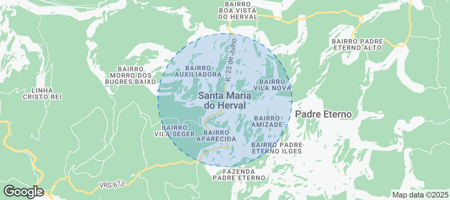 Map of Airbnb listings in Santa Maria do Herval