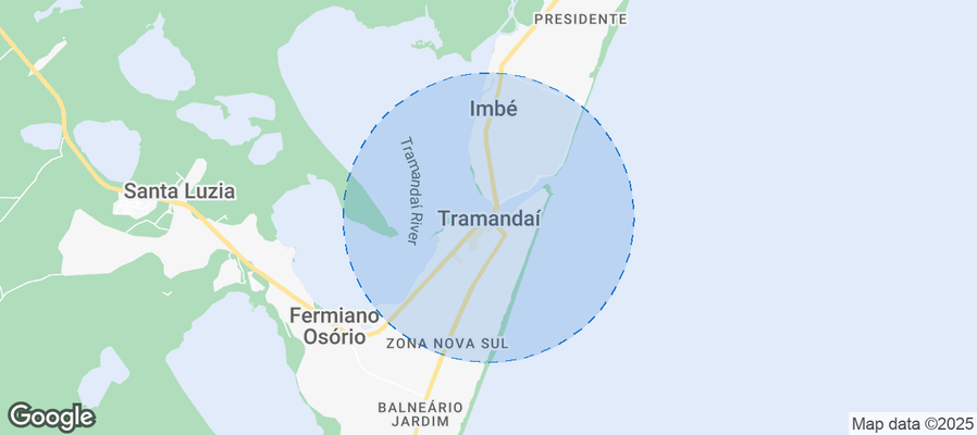 Map of Airbnb listings in Tramandaí