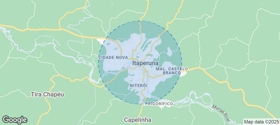 Map of Airbnb listings in Itaperuna