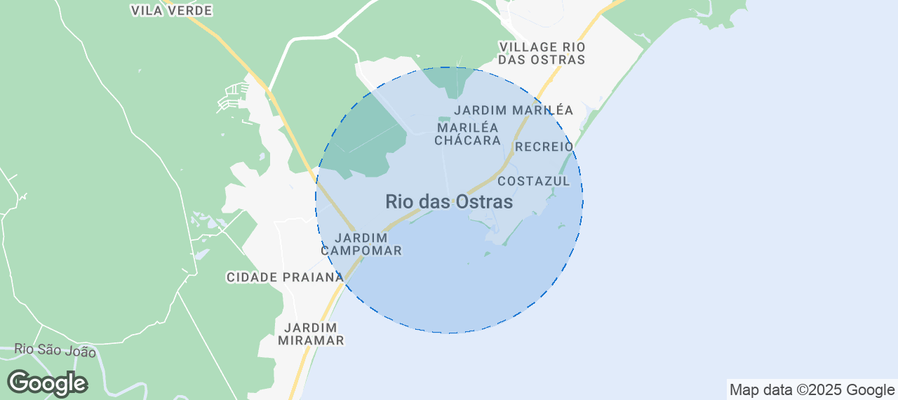 Map of Airbnb listings in Rio das Ostras