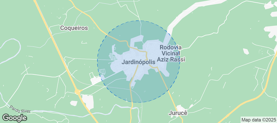 Map of Airbnb listings in Jardinópolis