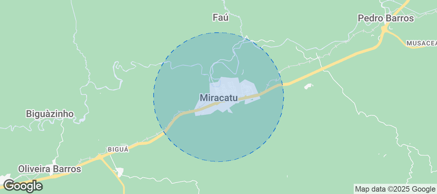Map of Airbnb listings in Miracatu