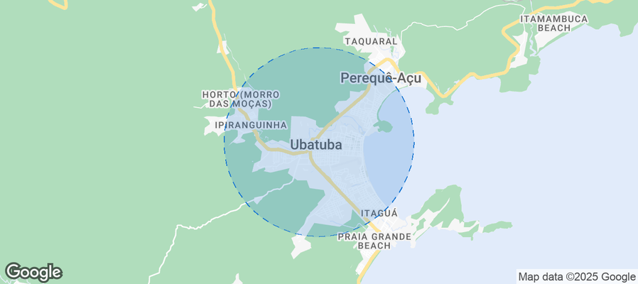 Map of Airbnb listings in Ubatuba