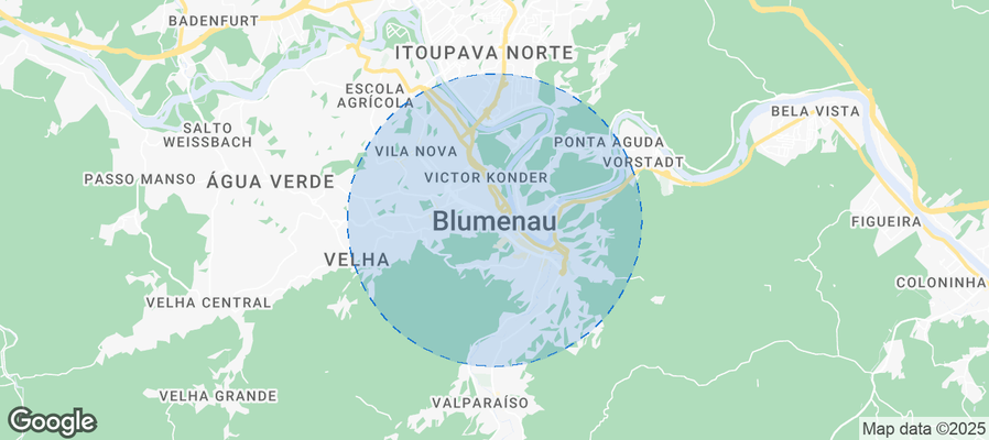 Map of Airbnb listings in Blumenau