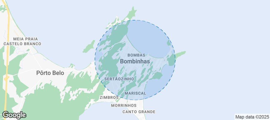 Map of Airbnb listings in Bombinhas