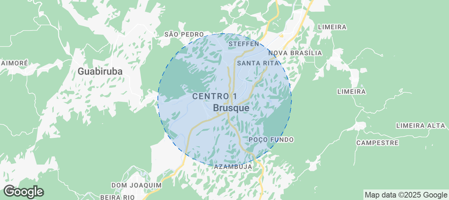 Map of Airbnb listings in Brusque