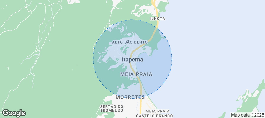 Map of Airbnb listings in Itapema