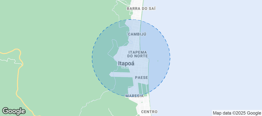 Map of Airbnb listings in Itapoá