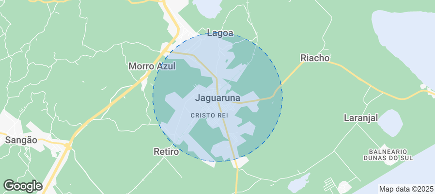 Map of Airbnb listings in Jaguaruna